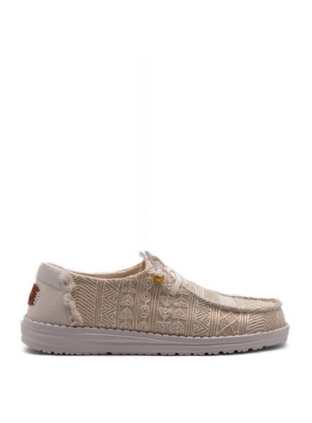 Heydude Dames veterschoenen wit goud