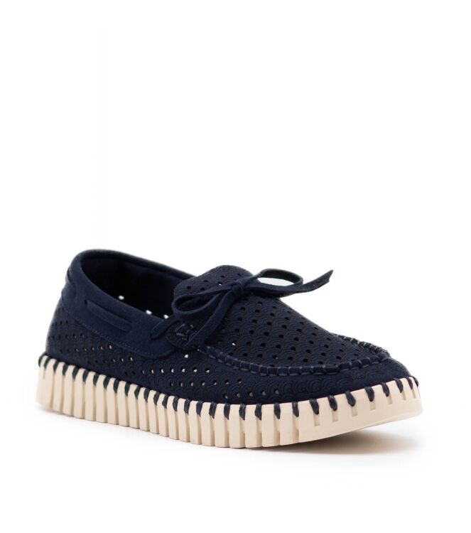 Ilse Jacobsen Dames Lage Veterschoenen in Navy Blauw online kopen
