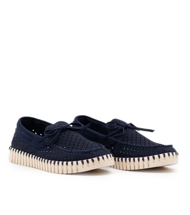 Ilse Jacobsen Dames Lage Veterschoenen in Navy Blauw online kopen