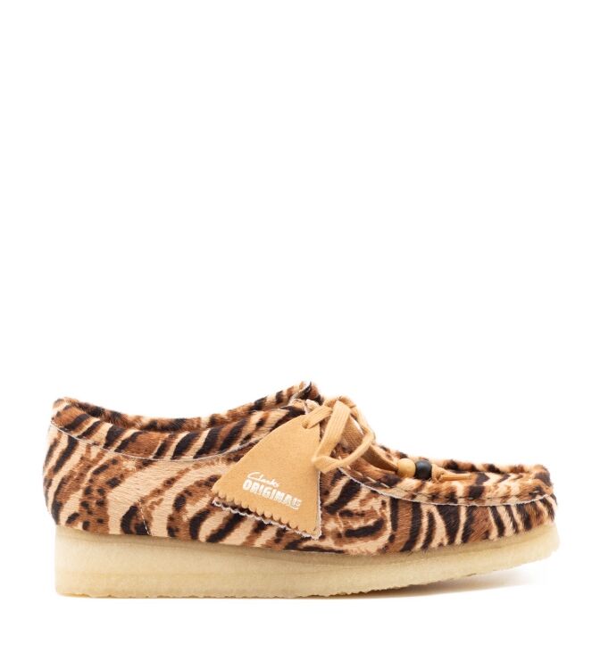 Clarks Original Dames Lage Veterschoenen in Bruin Tijger online kopen