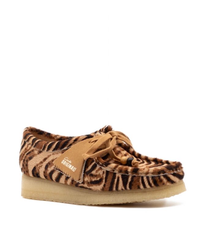 Clarks Original Dames Lage Veterschoenen in Bruin Tijger online kopen