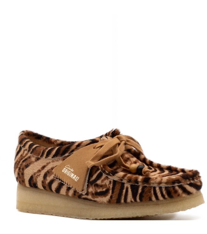 Clarks Original Dames Lage Veterschoenen in Bruin Tijger online kopen