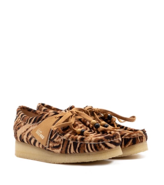 Clarks Original Dames Lage Veterschoenen in Bruin Tijger online kopen