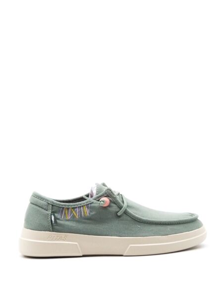 Walk in pitas Pitas Low Shoe Laces Green for Women 
