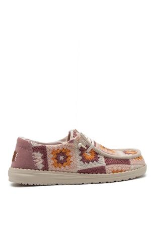 HeyDude dames veterschoenen roze multi