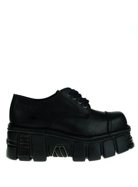 New rock Dames veterschoen plateau zwart
