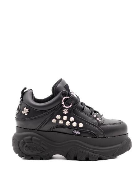 Buffalo Dames veterschoenen plat. zwart