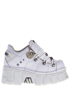 New Rock dames platform veterboots wit