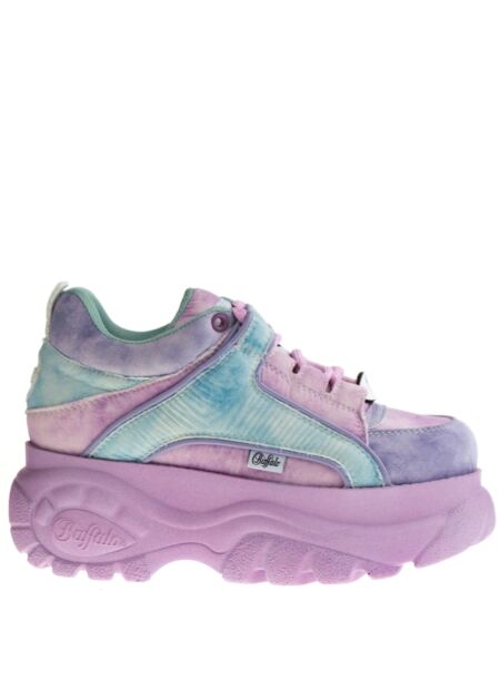 Buffalo Dames veterschoen plateau pastel