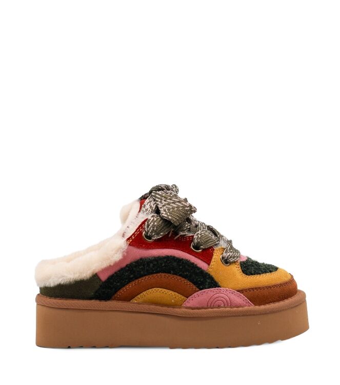 Miss Olivia Miss Olivia dames veterschoenen divers multi Suede Cuoio Yellow Miss Olivia Dames Platform Veterboots in Multi Combi online kopen