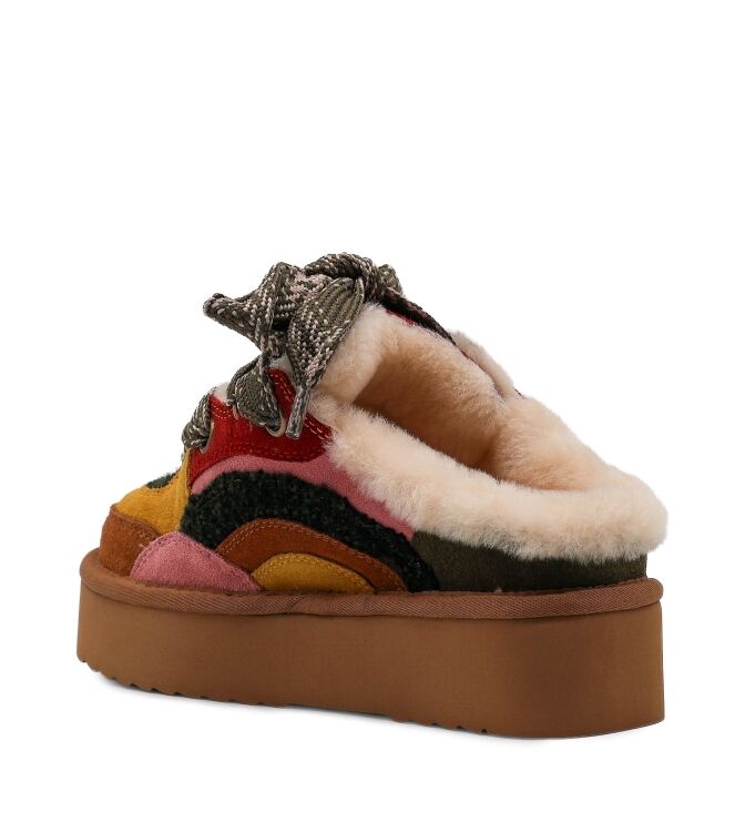 Miss Olivia Miss Olivia dames veterschoenen divers multi Suede Cuoio Yellow Miss Olivia Dames Platform Veterboots in Multi Combi online kopen