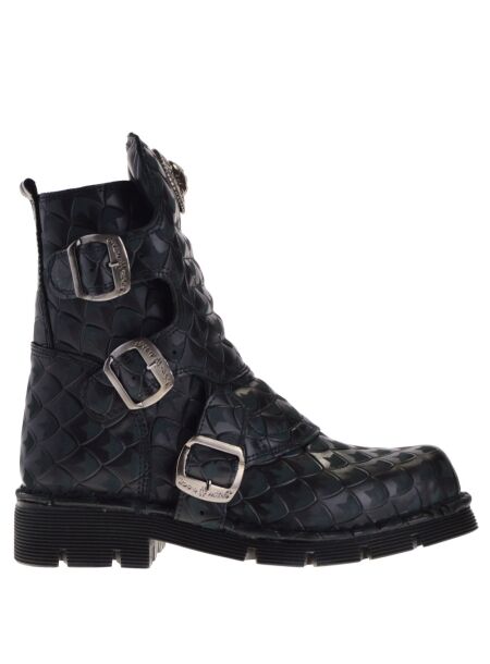 New rock Dames korte bikerboots zwart