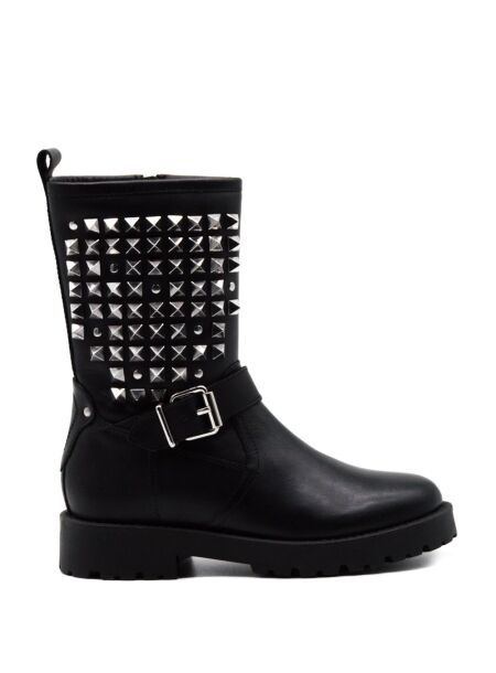 Poelman Dames enkelboots zwart studs