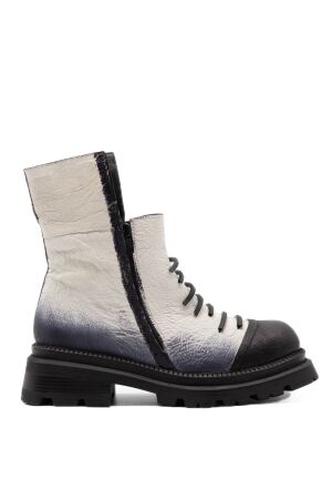 Papucei dames enkellaarzen zwart wit