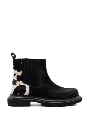 Lazamani dames enkellaarsjes zwart combi