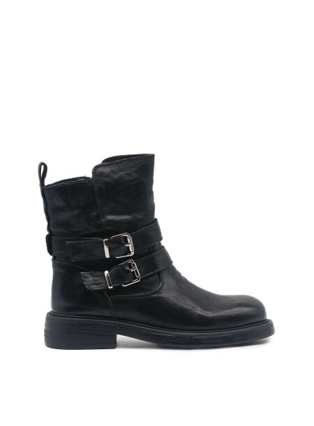 All black Dames enkellaarsjes zwart