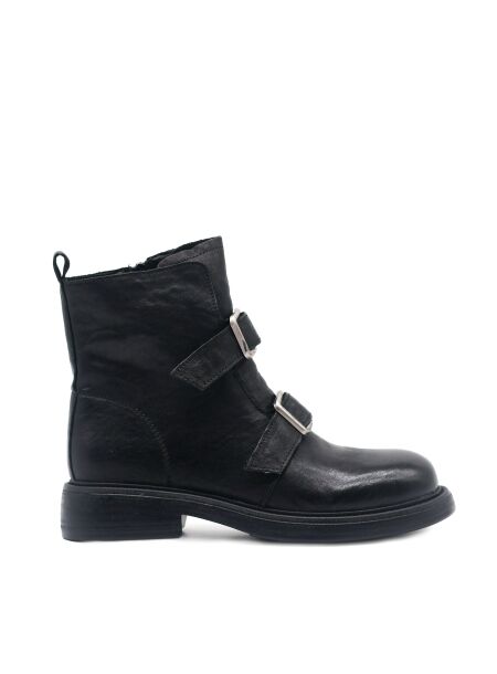 All black Dames enkellaarsjes zwart