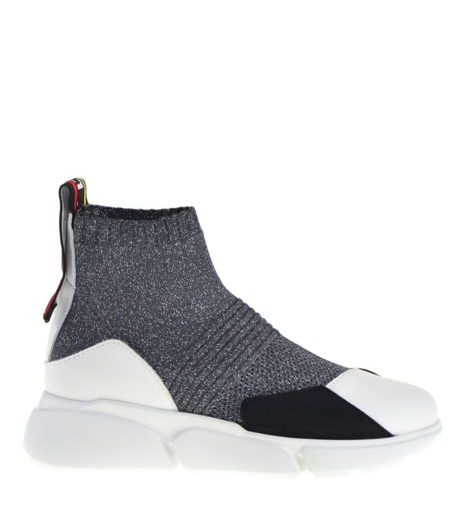malloni Malloni Sock Sneakers Grey for Women Bianco