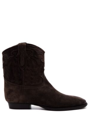 Julie Dee dames enkellaarsjes bruin suede