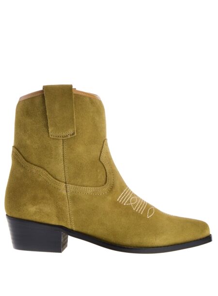 Btmr BTMR Western Ankle Boots Green for Women