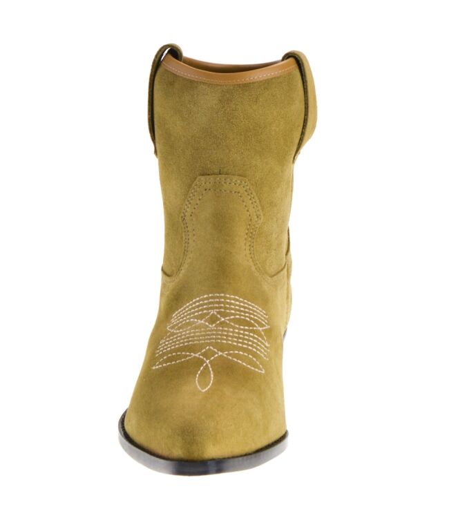 BTMR BTMR Western Ankle Boots Green for Women Serraje Kaki BTMR Western Ankle Boots Green for Women