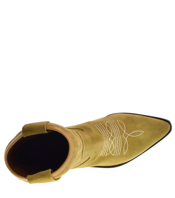 BTMR BTMR Western Ankle Boots Green for Women Serraje Kaki BTMR Western Ankle Boots Green for Women