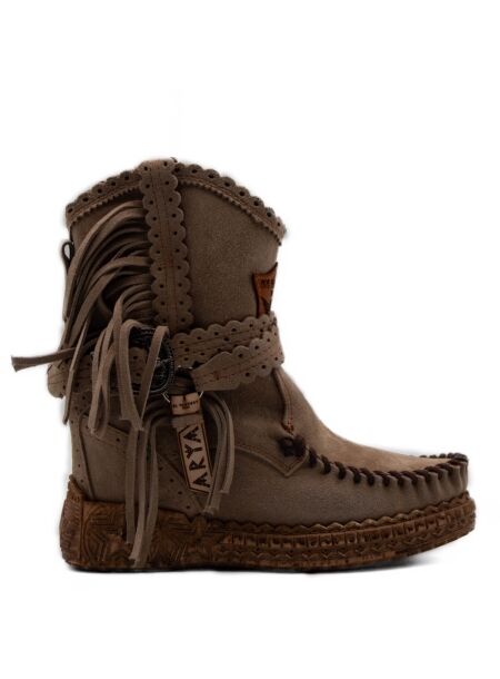 El vaquero Dames enkellaars sleehak beige