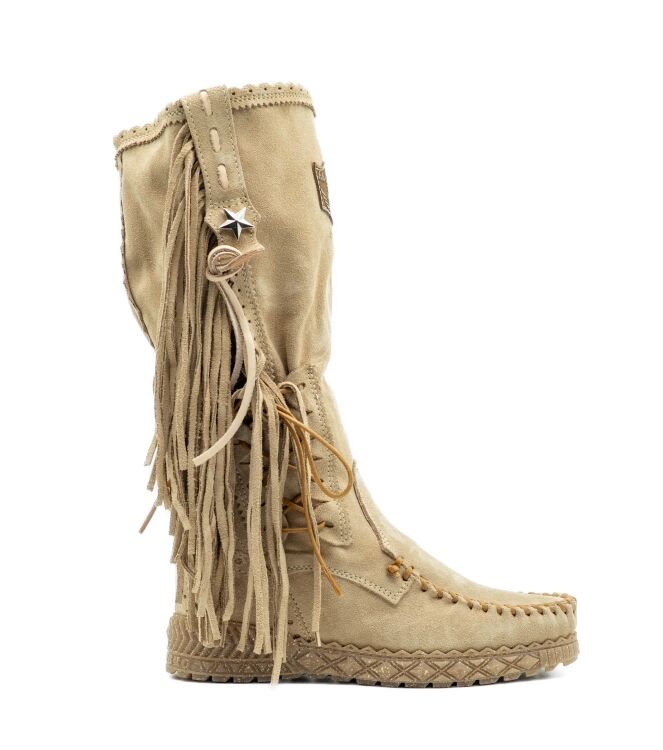 El Vaquero Dames Enkellaarzen met sleehak in Beige online kopen