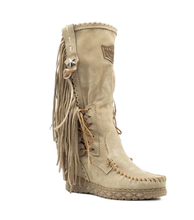 El Vaquero Dames Enkellaarzen met sleehak in Beige online kopen