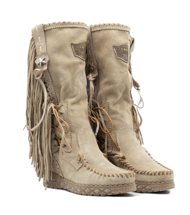 El Vaquero Dames Enkellaarzen met sleehak in Beige online kopen