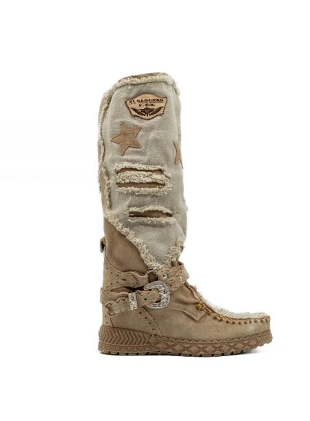 El vaquero Dames laars sleehak beige 