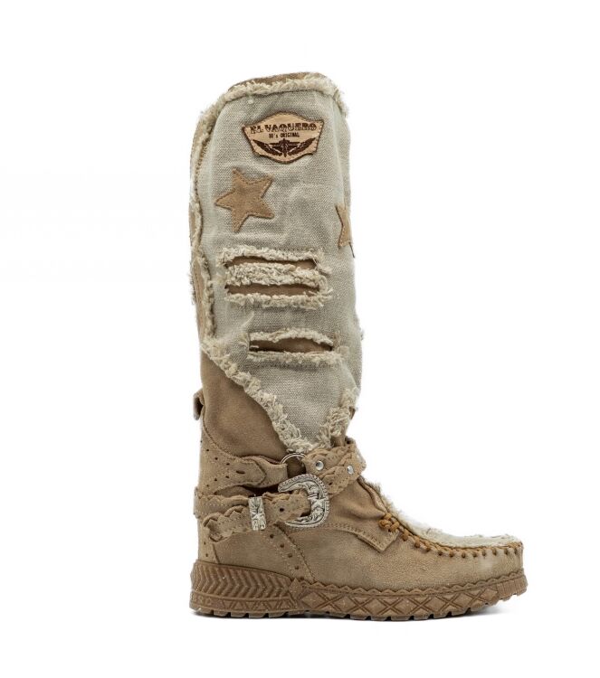 El Vaquero Dames Enkellaarzen met sleehak in Beige online kopen