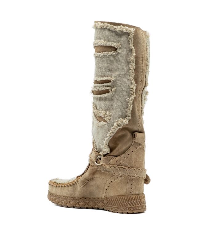 El Vaquero Dames Enkellaarzen met sleehak in Beige online kopen