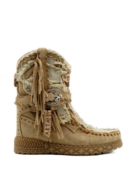 El vaquero Dames enkellaars sleehak beige