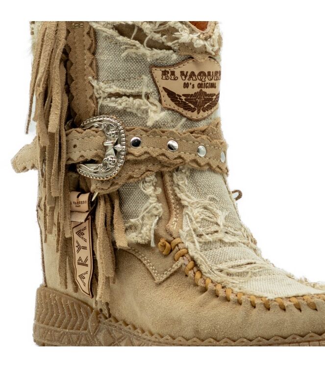 El Vaquero Dames Enkellaarzen met sleehak in Beige online kopen