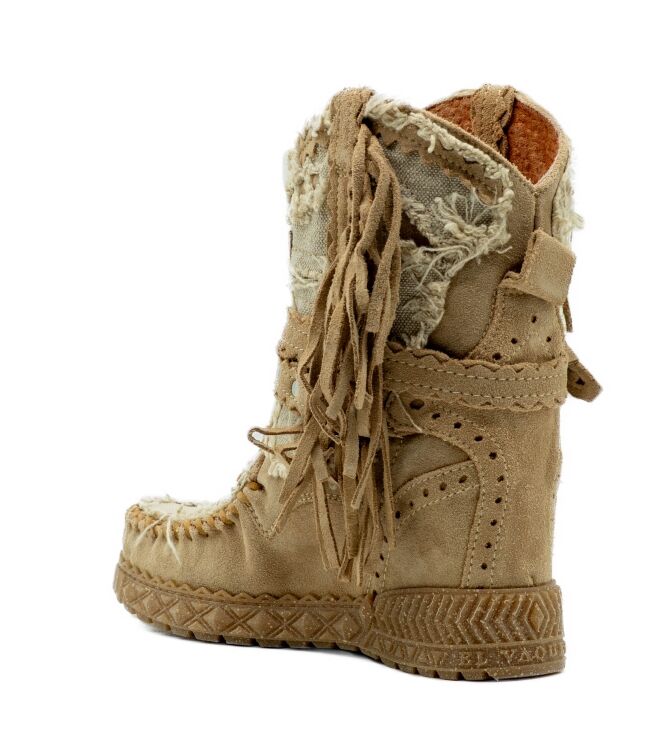 El Vaquero Dames Enkellaarzen met sleehak in Beige online kopen