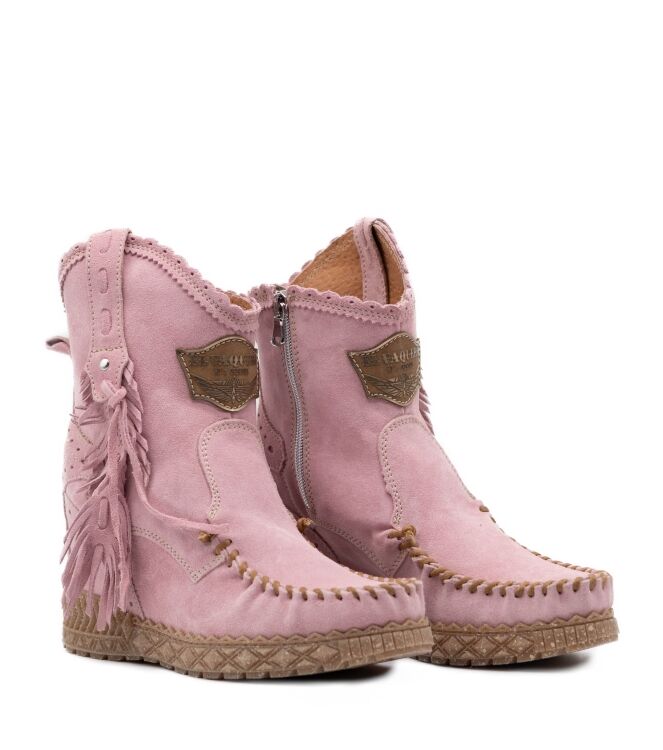 El Vaquero Dames Enkellaarzen met sleehak in Roze online kopen