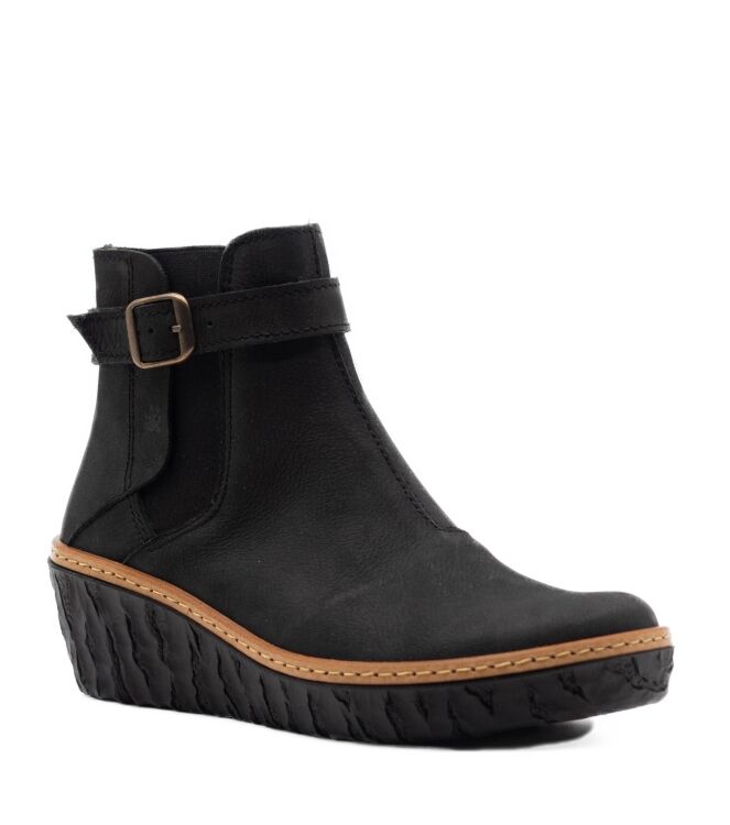El Naturalista  dames enkellaarsje zwart 12 zwart suede/nubuck Direct leverbaar uit de webshop van www.taft.nl/