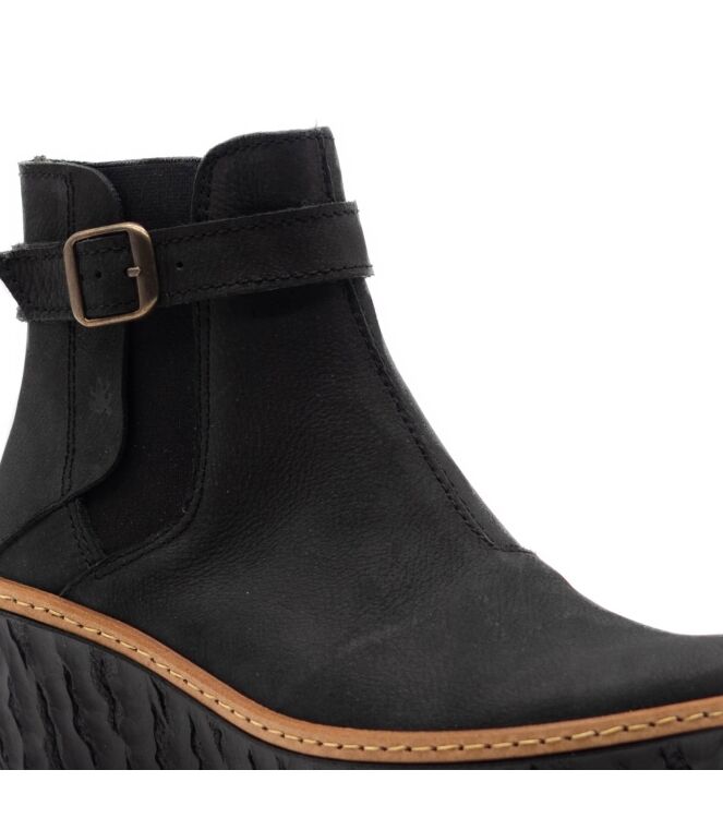 El Naturalista  dames enkellaarsje zwart 12 zwart suede/nubuck Direct leverbaar uit de webshop van www.taft.nl/