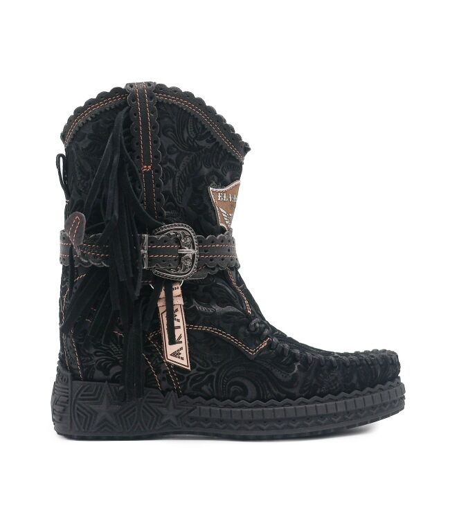 El Vaquero El Vaquero dames enkelboots sleehak zwart Arya Charrito Ombra El Vaquero Dames Enkellaarzen met Sleehak in Zwart online kopen