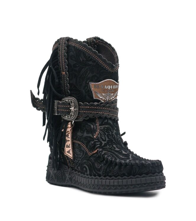 El Vaquero El Vaquero dames enkelboots sleehak zwart Arya Charrito Ombra El Vaquero Dames Enkellaarzen met Sleehak in Zwart online kopen