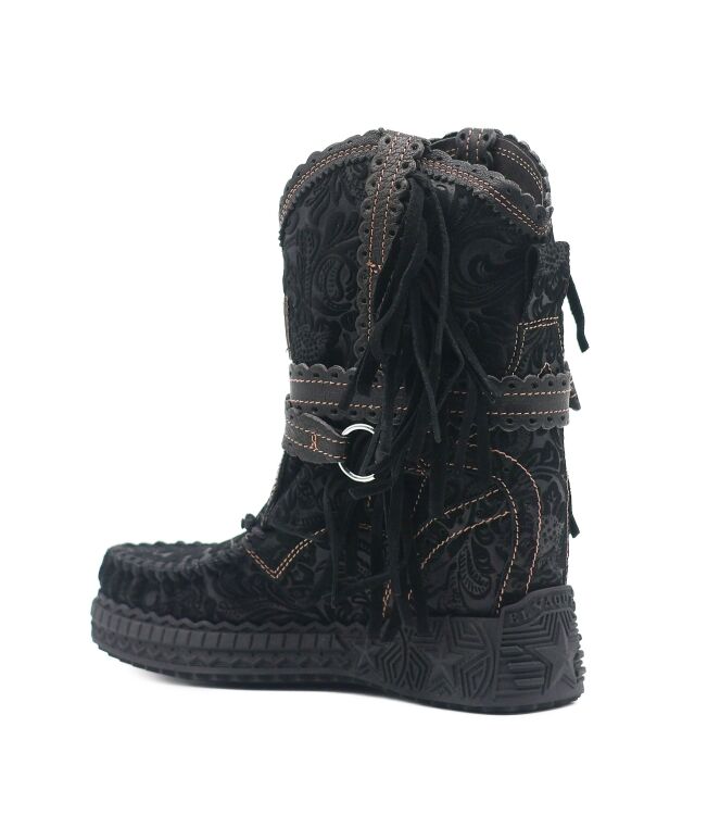 El Vaquero El Vaquero dames enkelboots sleehak zwart Arya Charrito Ombra El Vaquero Dames Enkellaarzen met Sleehak in Zwart online kopen