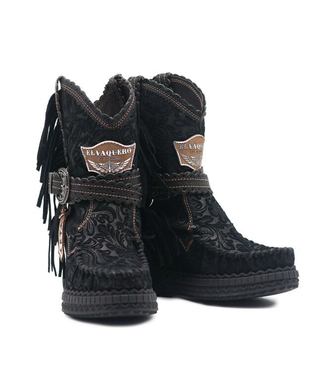 El Vaquero El Vaquero dames enkelboots sleehak zwart Arya Charrito Ombra El Vaquero Dames Enkellaarzen met Sleehak in Zwart online kopen