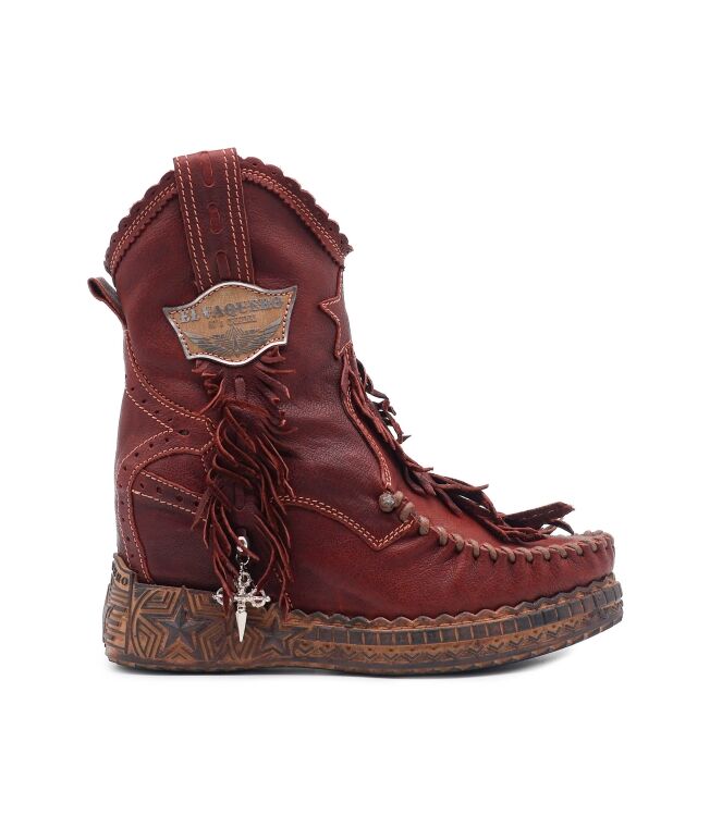 El Vaquero El Vaquero dames enkelboots sleehak rood Hanid Creep Vino El Vaquero Dames Enkellaarzen met Sleehak in Wijn Rood online kopen