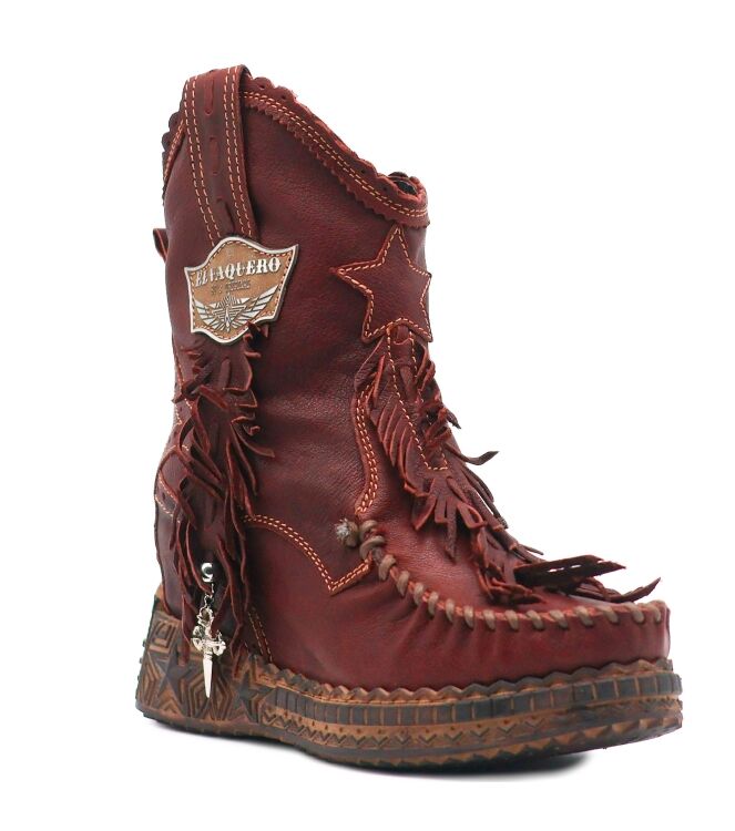 El Vaquero El Vaquero dames enkelboots sleehak rood Hanid Creep Vino El Vaquero Dames Enkellaarzen met Sleehak in Wijn Rood online kopen