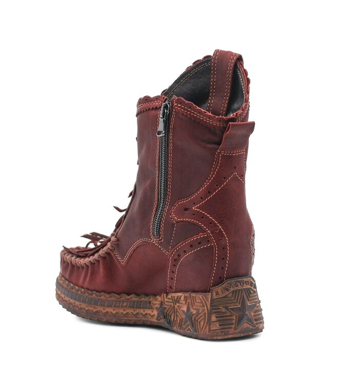 El Vaquero El Vaquero dames enkelboots sleehak rood Hanid Creep Vino El Vaquero Dames Enkellaarzen met Sleehak in Wijn Rood online kopen