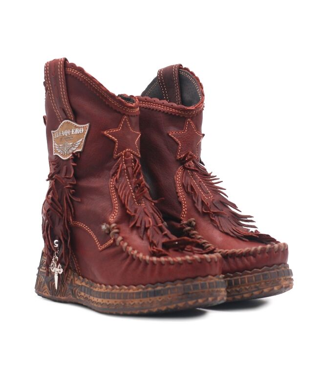 El Vaquero El Vaquero dames enkelboots sleehak rood Hanid Creep Vino El Vaquero Dames Enkellaarzen met Sleehak in Wijn Rood online kopen