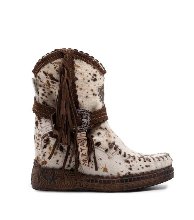 El Vaquero El Vaquero dames enkellaars sleehak wit Deranch Naturel El Vaquero Dames Enkellaarzen met sleehak in Naturel Pony Haar online kopen