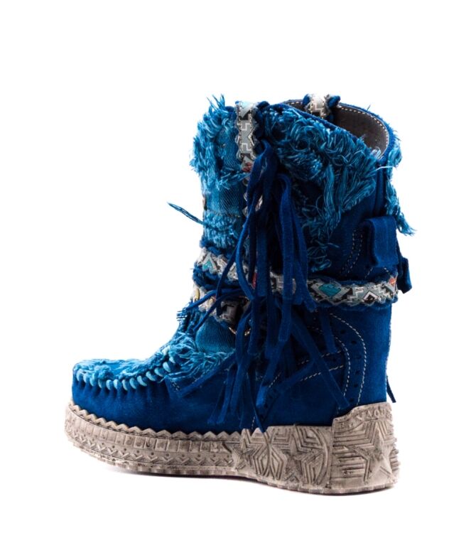 el vaquero El Vaquero Wedges Ankle Boots in Blue for Women Atomic Jeans