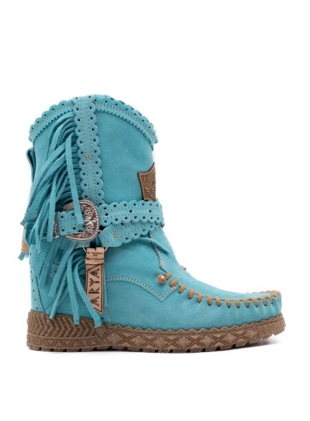 El vaquero Dames enkellaarzen sleehak blauw